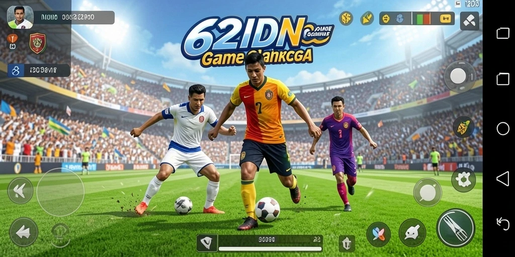 Tangkapan layar utama <strong>62IDN</strong> menampilkan aksi gameplay olahraga yang mendebarkan.