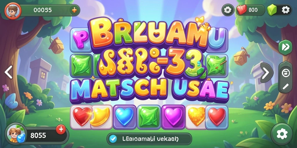 Tangkapan layar utama 8055 menampilkan gameplay Match-3 yang mengasyikkan.
