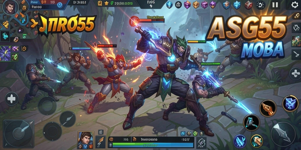 Tangkapan layar menggambarkan aksi seru dalam pertarungan MOBA.