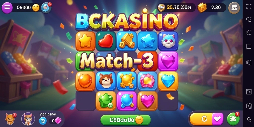 Screenshot gameplay BCKASINO yang menampilkan serunya mencocokkan objek.