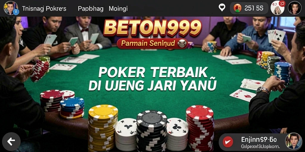 Tampilan gameplay seru di aplikasi BETON999 yang menawarkan pengalaman Poker nyata.