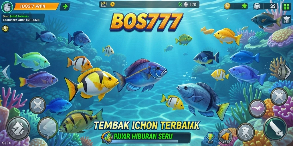 Tampilan gameplay seru dalam game Tembak Ikan BOS777.