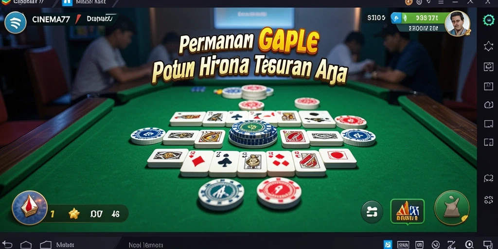 Tampilan gameplay seru di CINEMA77 saat bermain Gaple.