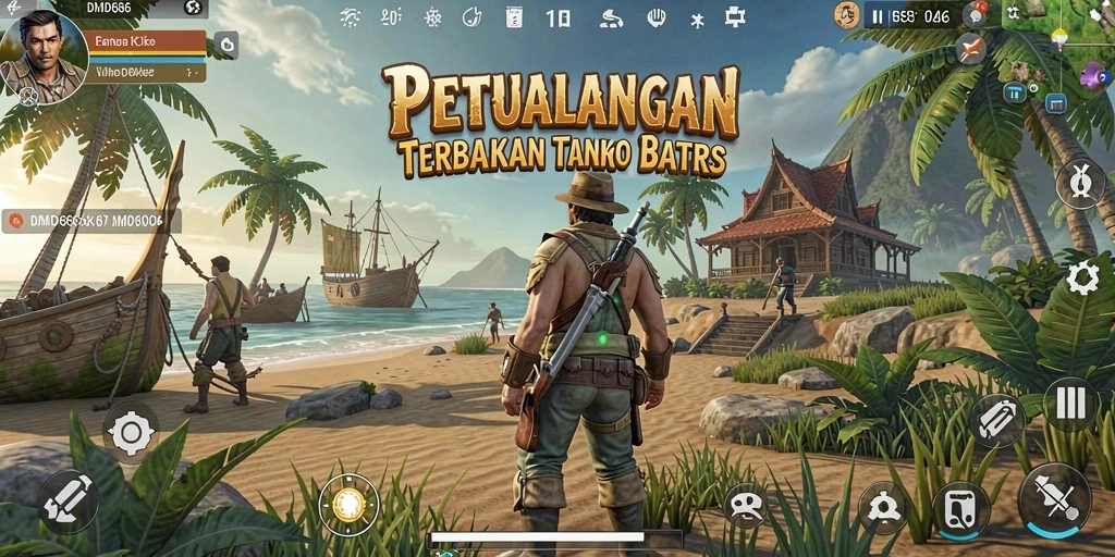 Screenshot menampilkan pemain menjelajahi dunia terbuka yang menakjubkan.