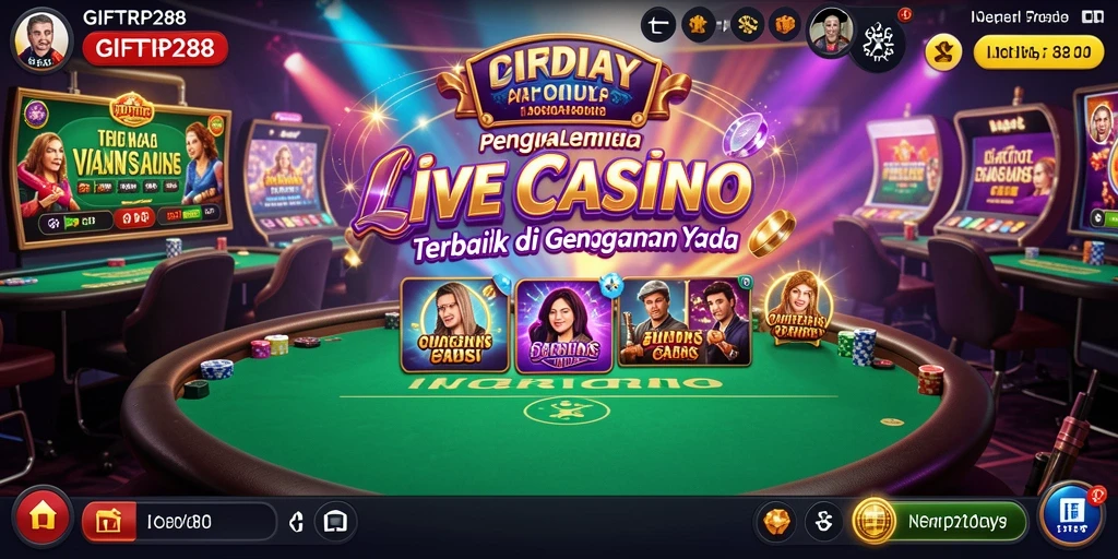 Screenshot gameplay Live Casino yang menampilkan dealer profesional.