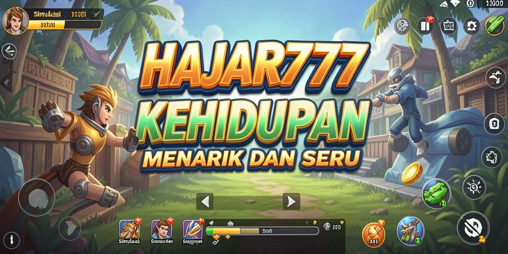 Tampilan gameplay menarik dari HAJAR777 dengan karakter dan interaksi yang seru.