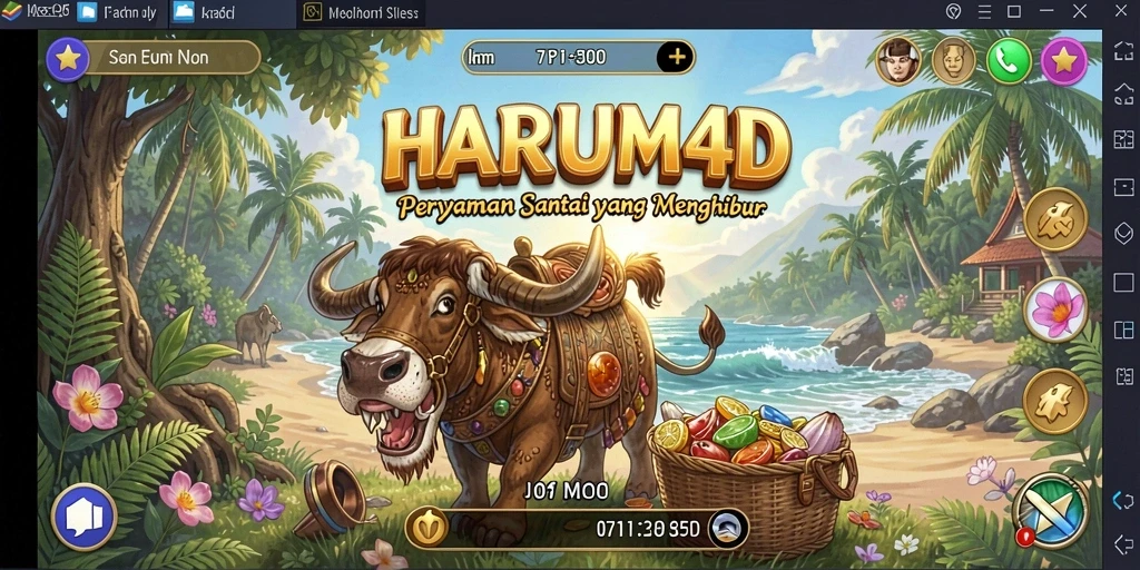 Screenshot utama HARUM4D menampilkan gameplay yang menarik dan penuh warna.