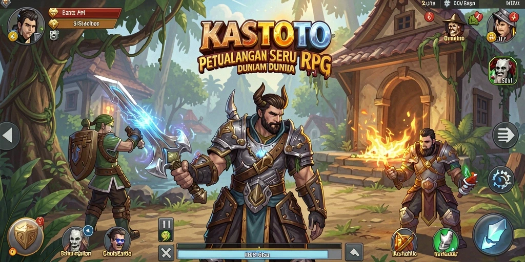 Tampilan gameplay KASTOTO yang menakjubkan dengan aksi RPG yang seru.