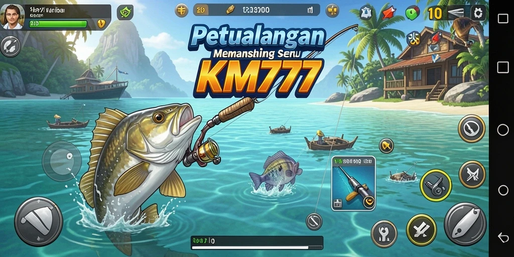 Tampilan menarik dari gameplay KM777 yang mengasyikkan dan penuh tantangan memancing.
